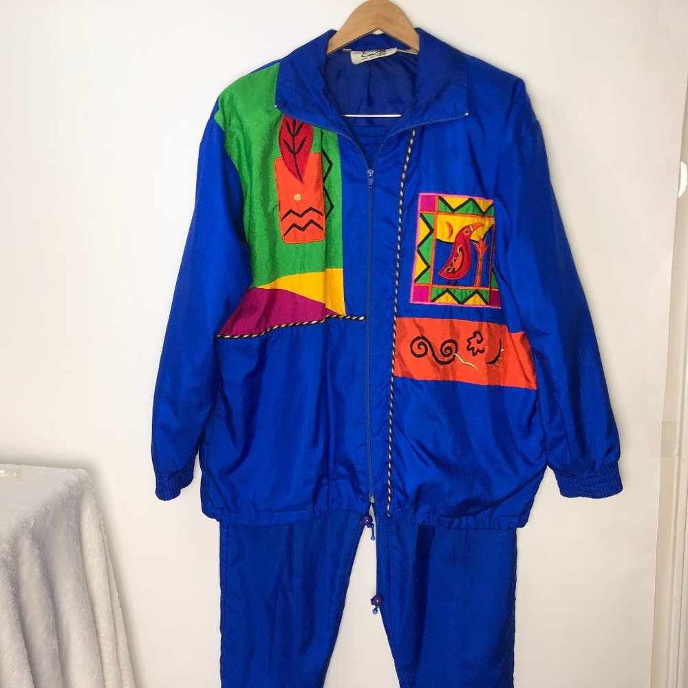 Saint German Sport Vintage Y2K 90's 2PC Set Jogging Suit Blue Women's Large